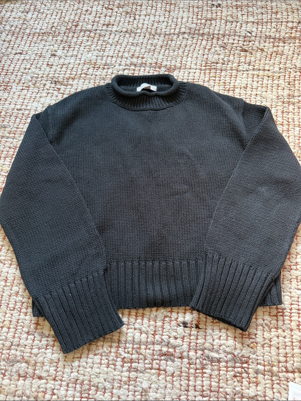 J. Crew Women’s Charcoal Black Crewneck Rollneck Sweater Size M Like New